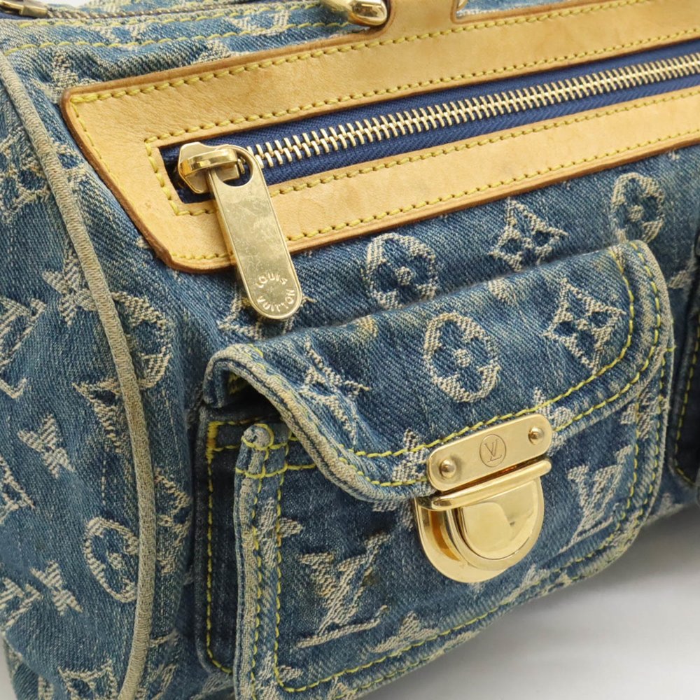 LOUIS VUITTON Monogram Denim Neo Speedy Boston Bag Blue M95019 - Picture 9 of 10